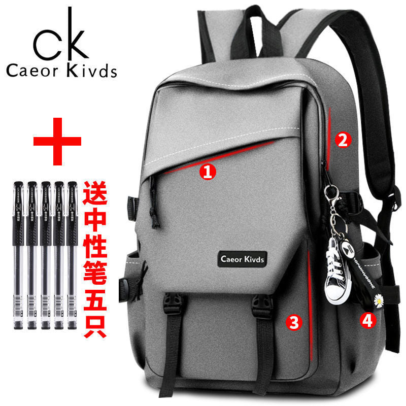 Explosive Style Men's Backpack Men's Backpack Men's Trendy Large-capacity High School Junior High School Student Schoolbag Travel Bag Computer Bag