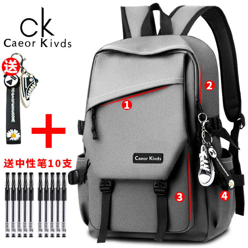 Explosive Style Men's Backpack Men's Backpack Men's Trendy Large-capacity High School Junior High School Student Schoolbag Travel Bag Computer Bag