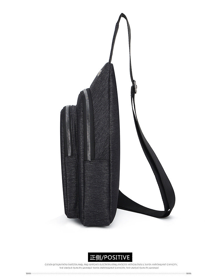 Simple Men's Chest Bag Tide High Elastic Water Resistant Oxford Cloth Casual Messenger Bag Outdoor Shoulder Bag