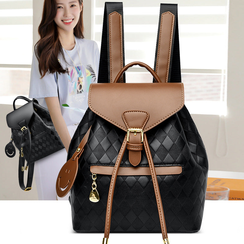 Kangaroo Backpack Female 2023 Spring New Retro Contrast Color Handbag Multifunctional Fashion All-match Travel Backpack