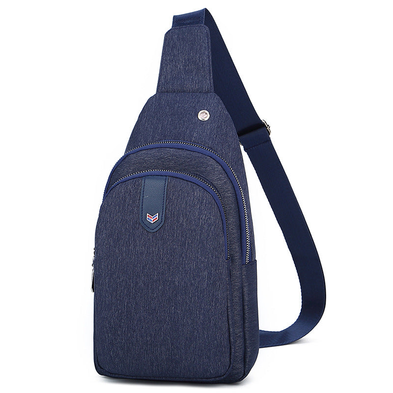 Simple Men's Chest Bag Tide High Elastic Water Resistant Oxford Cloth Casual Messenger Bag Outdoor Shoulder Bag