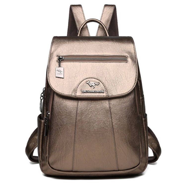 New Ladies Backpack Large Capacity Soft Leather Travel Bag Fashion Trend Student Anti-theft Imitation Sheepskin Backpack