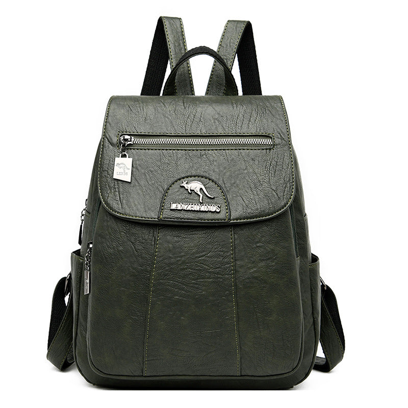 New Ladies Backpack Large Capacity Soft Leather Travel Bag Fashion Trend Student Anti-theft Imitation Sheepskin Backpack