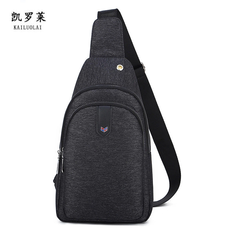 Simple Men's Chest Bag Tide High Elastic Water Resistant Oxford Cloth Casual Messenger Bag Outdoor Shoulder Bag
