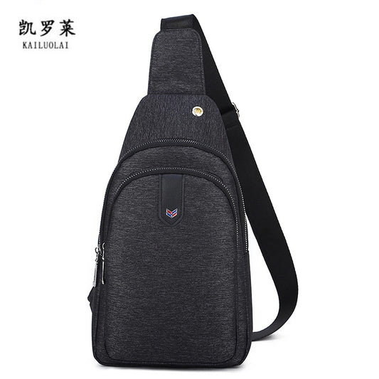 Simple Men's Chest Bag Tide High Elastic Water Resistant Oxford Cloth Casual Messenger Bag Outdoor Shoulder Bag